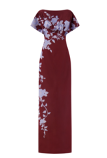 LELA ROSE ROSE FIL COUPE COLUMN GOWN
