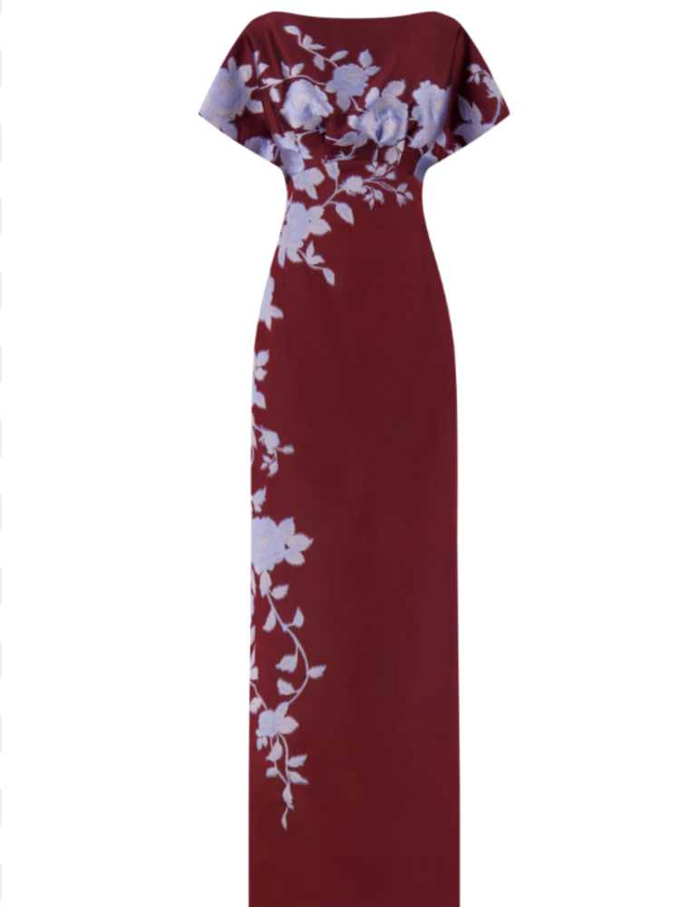 LELA ROSE ROSE FIL COUPE COLUMN GOWN
