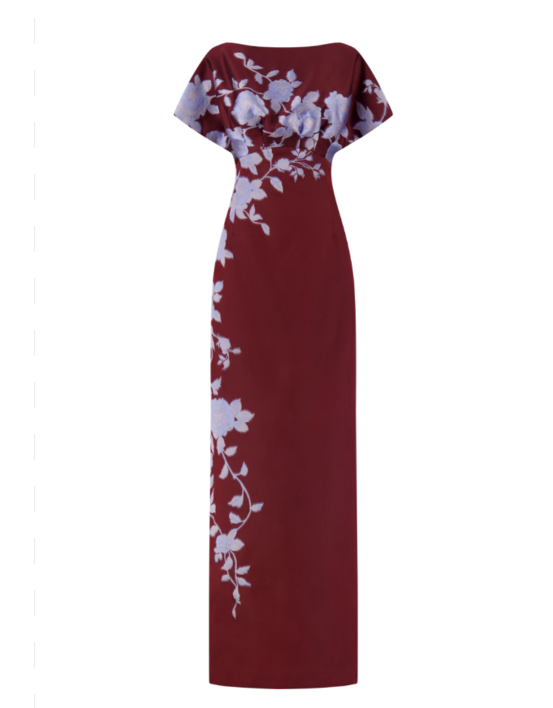 LELA ROSE ROSE FIL COUPE COLUMN GOWN