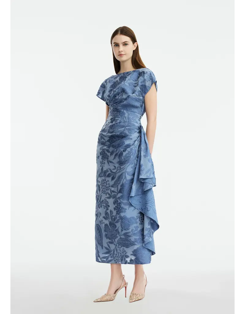LELA ROSE FLORENCE FIL COUPE FLORAL DRESS