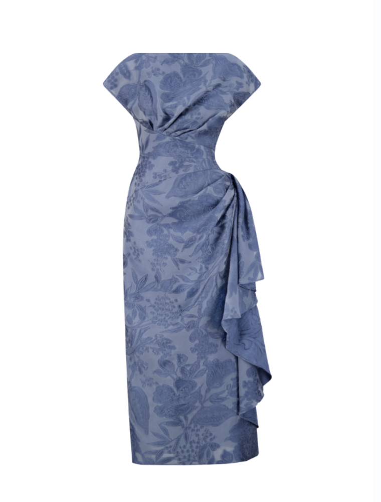 LELA ROSE FLORENCE FIL COUPE FLORAL DRESS