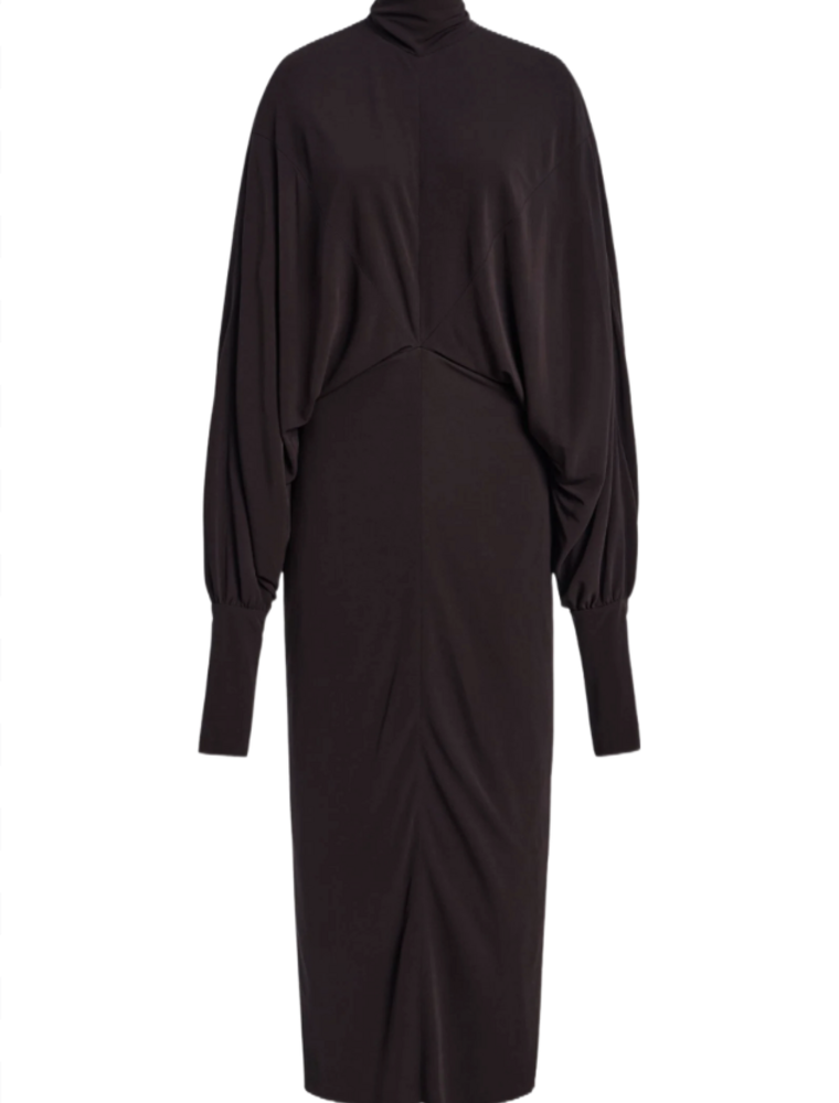 BRANDON MAXWELL HELENA DRESS W DOLMAN SLEEVE