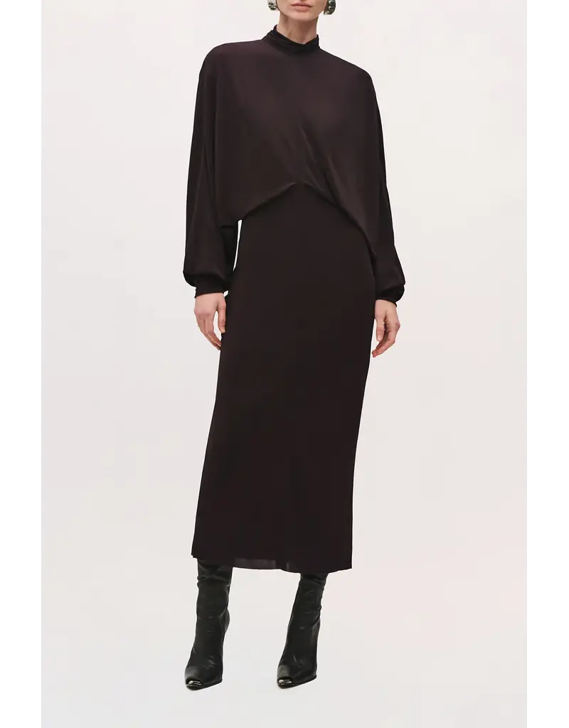 BRANDON MAXWELL HELENA DRESS W DOLMAN SLEEVE
