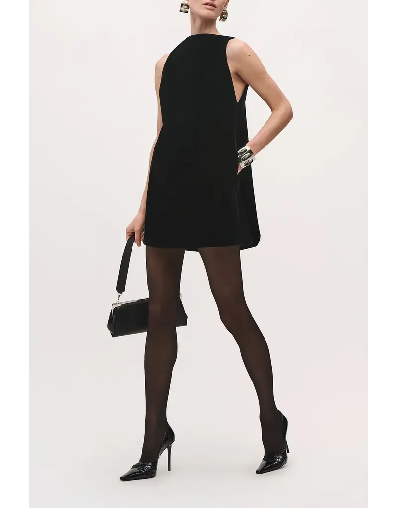 BRANDON MAXWELL THE SABLE MINI DRESS W BACK MANTLE
