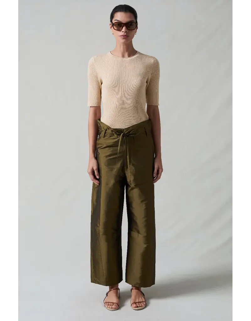 CHAN LUU TECHNO TAFFETA BARREL PANT