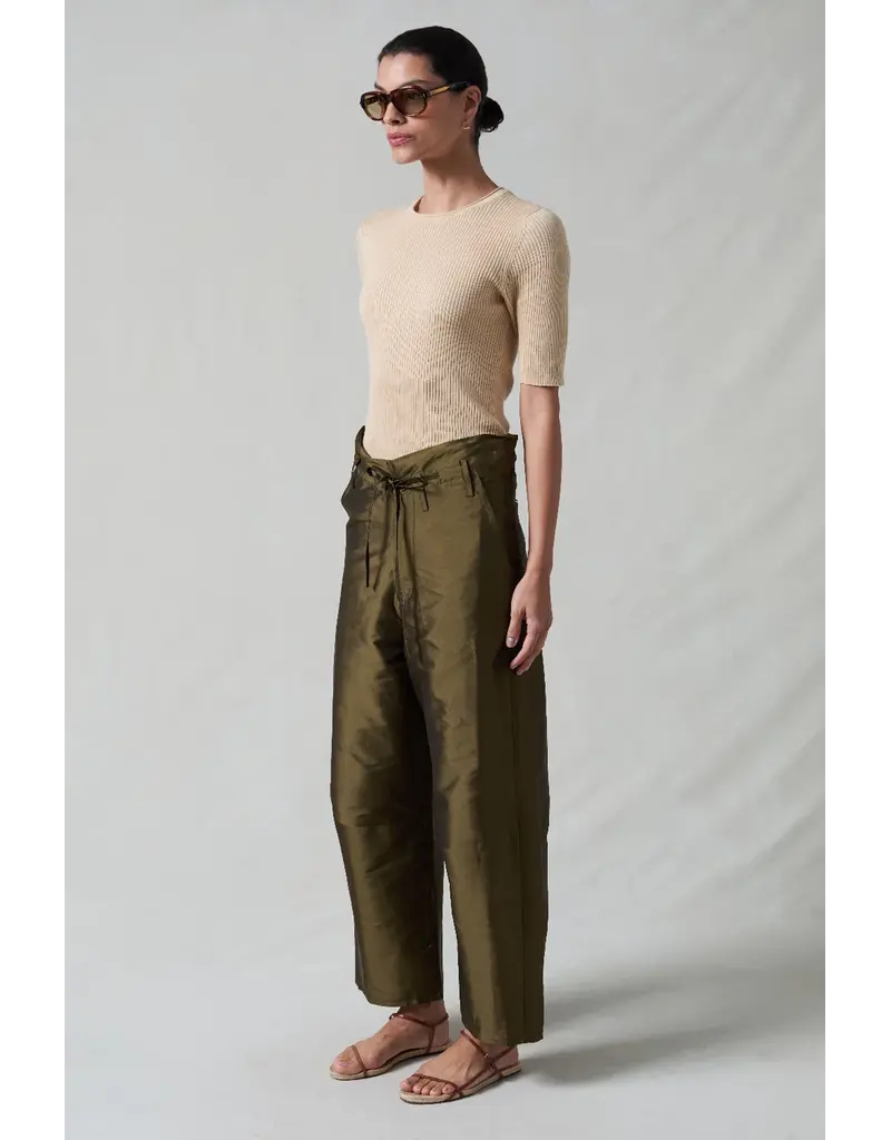 CHAN LUU TECHNO TAFFETA BARREL PANT