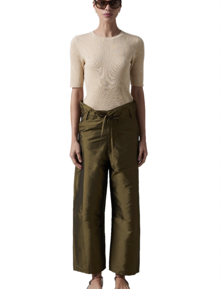 CHAN LUU TECHNO TAFFETA BARREL PANT