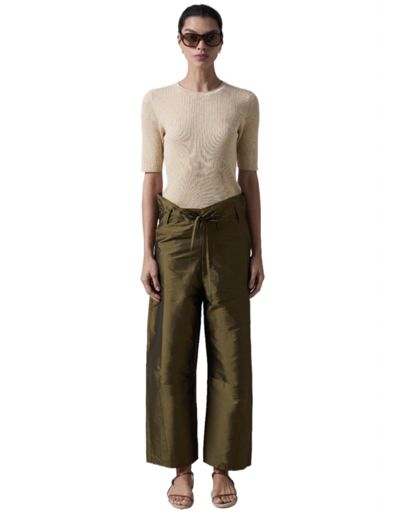 CHAN LUU TECHNO TAFFETA BARREL PANT
