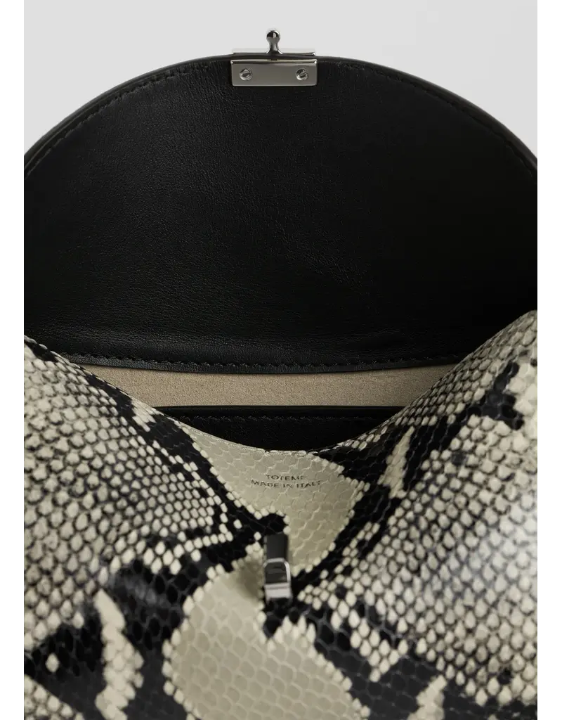 TOTEME Mini T-Lock Python-Embossed Clutch