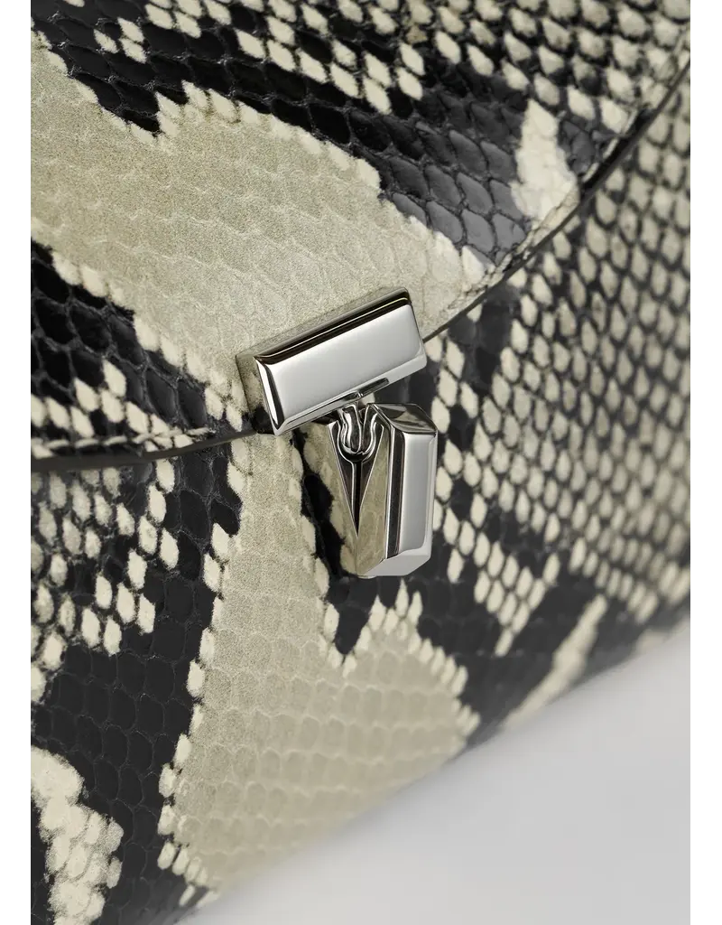 TOTEME Mini T-Lock Python-Embossed Clutch