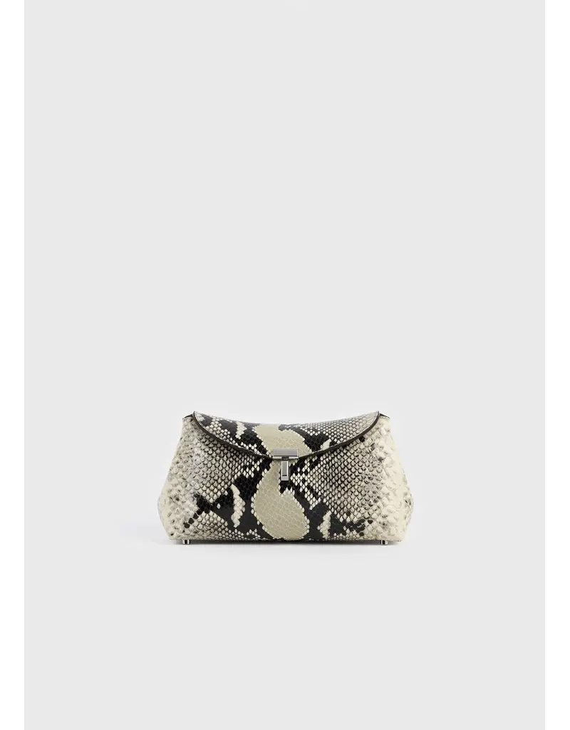 TOTEME Mini T-Lock Python-Embossed Clutch