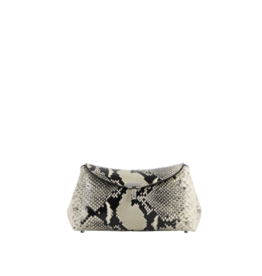 TOTEME Mini T-Lock Python-Embossed Clutch