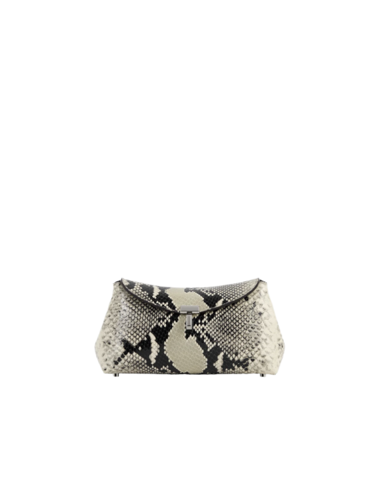TOTEME Mini T-Lock Python-Embossed Clutch