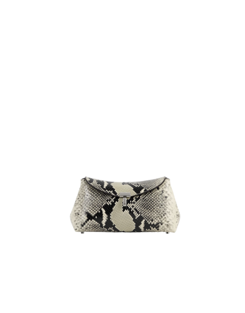 TOTEME Mini T-Lock Python-Embossed Clutch