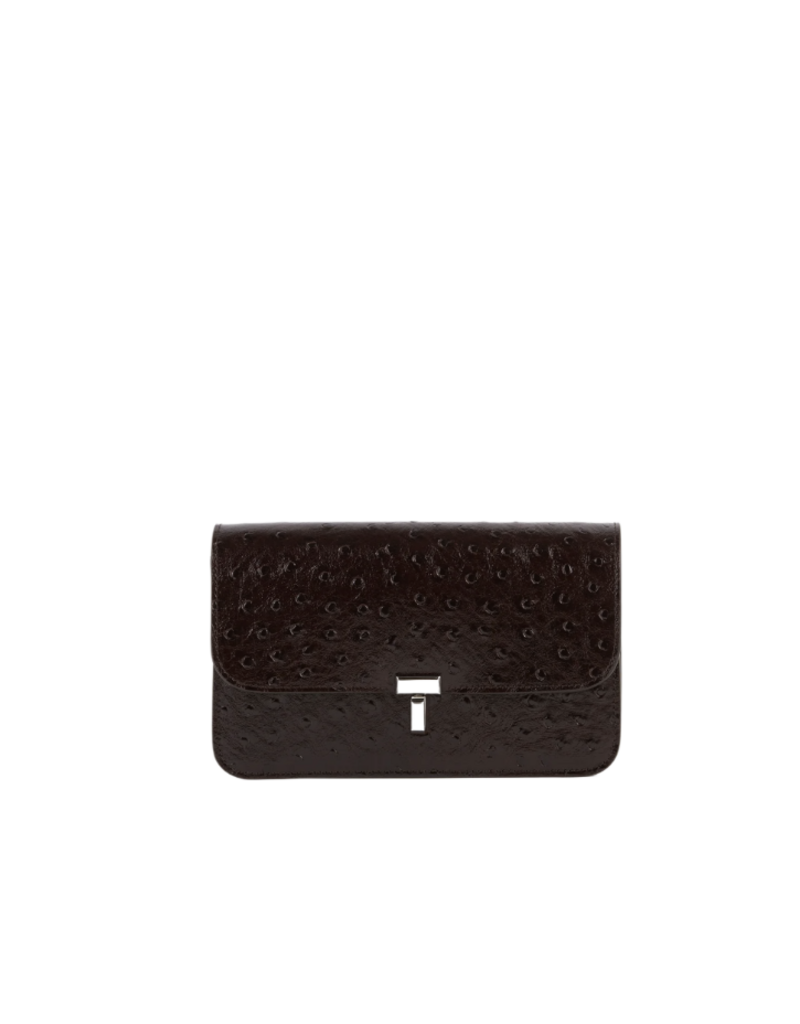 TOTEME T-Lock Ostrich-embossed Crossbody