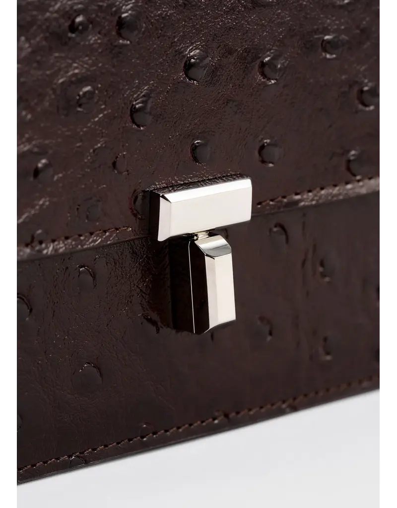 TOTEME T-Lock Ostrich-embossed Crossbody