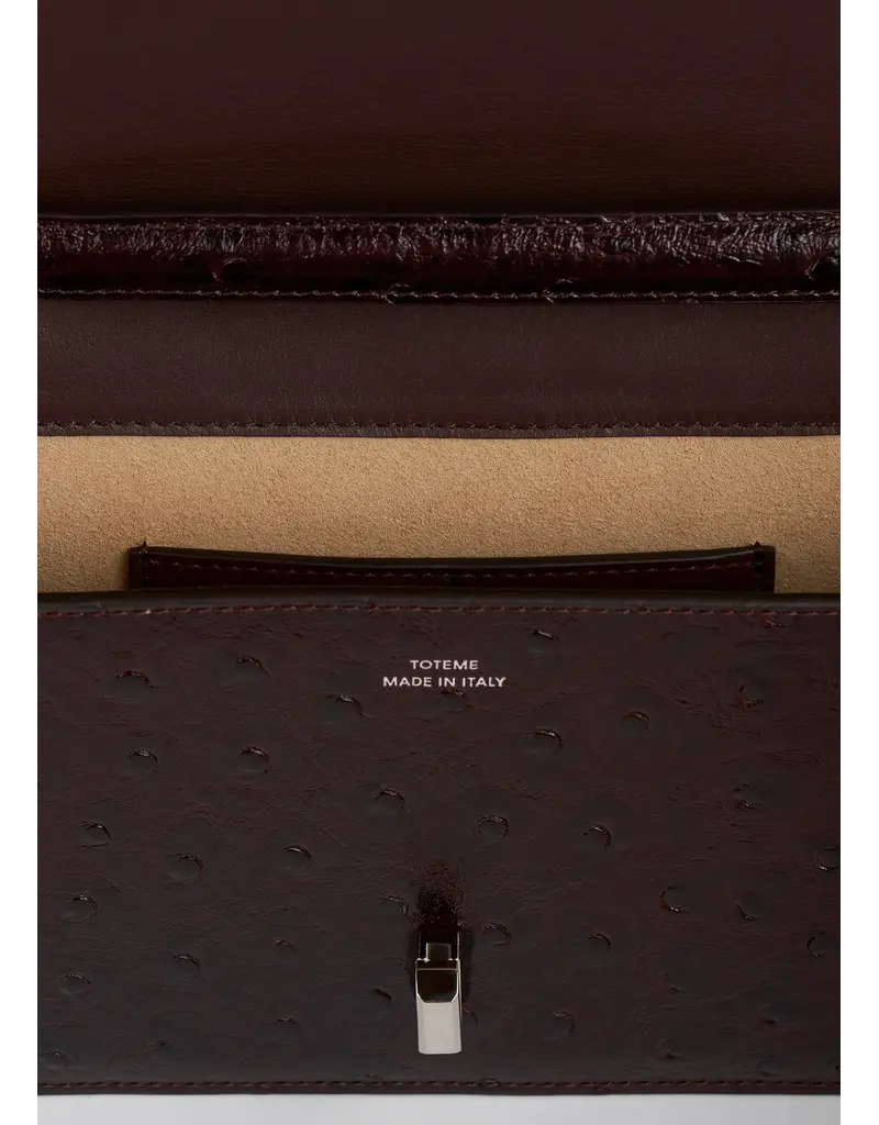 TOTEME T-Lock Ostrich-embossed Crossbody