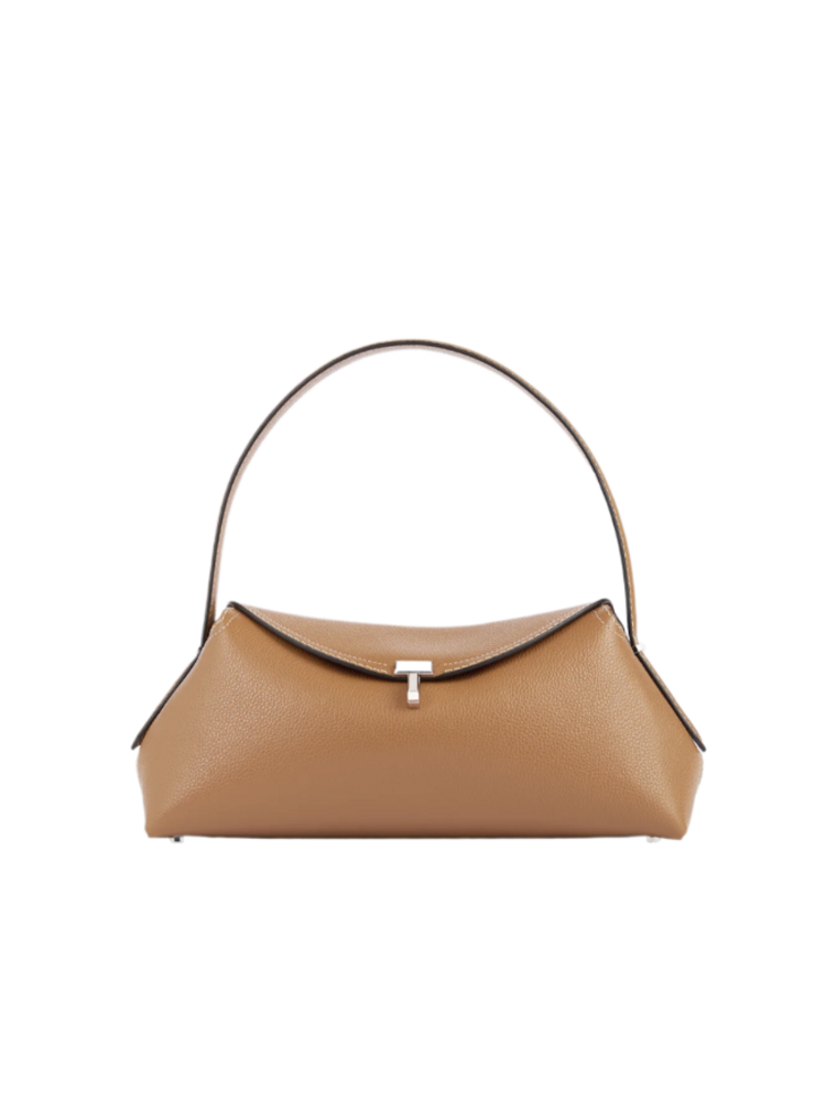 TOTEME T-LOCK GRAINED LEATHER SHOULDER
