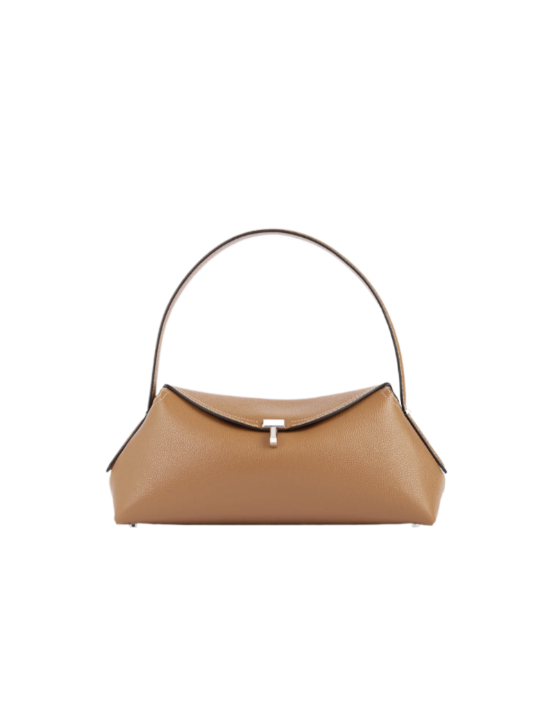 TOTEME T-LOCK GRAINED LEATHER SHOULDER