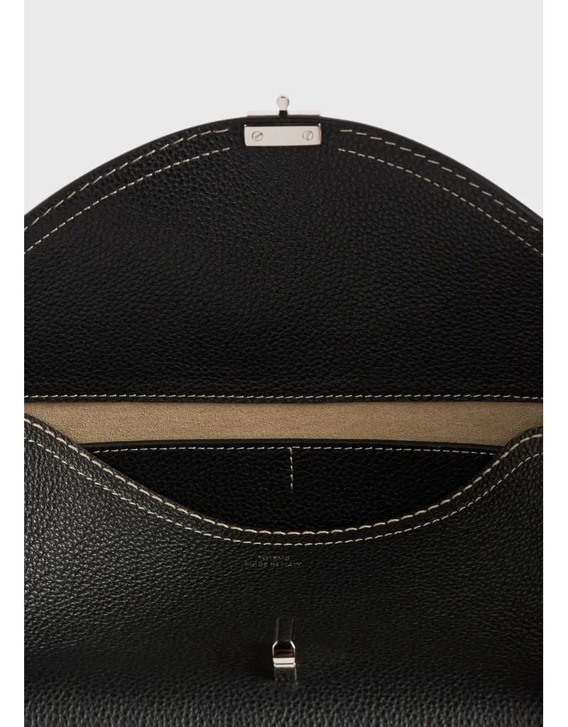 TOTEME T-LOCK GRAINED LEATHER SHOULDER