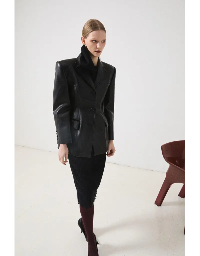 LA PISCINE LEATHER BLAZER