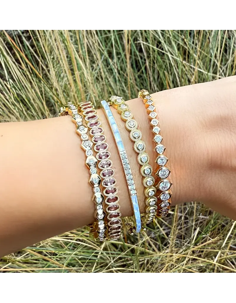 Three Stories Jewelry DOUBLE SIDED OVAL TOURMALINE OPAL BANGLE