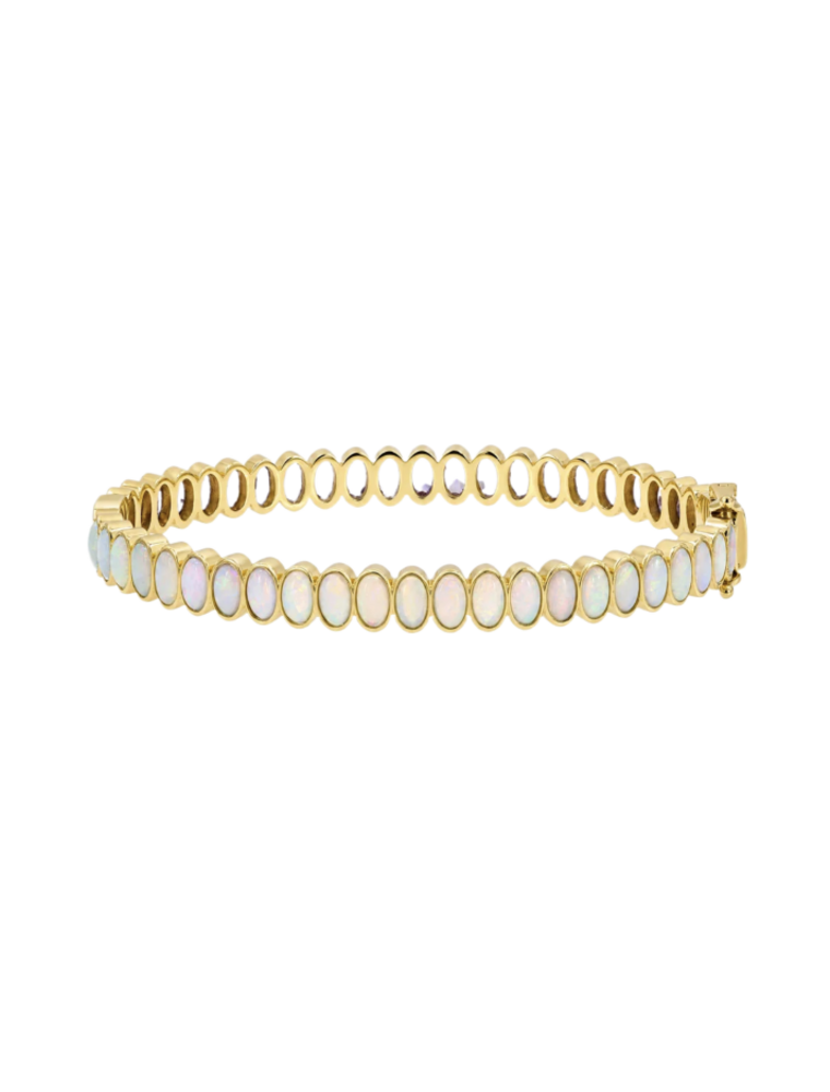 Three Stories Jewelry DOUBLE SIDED OVAL TOURMALINE OPAL BANGLE