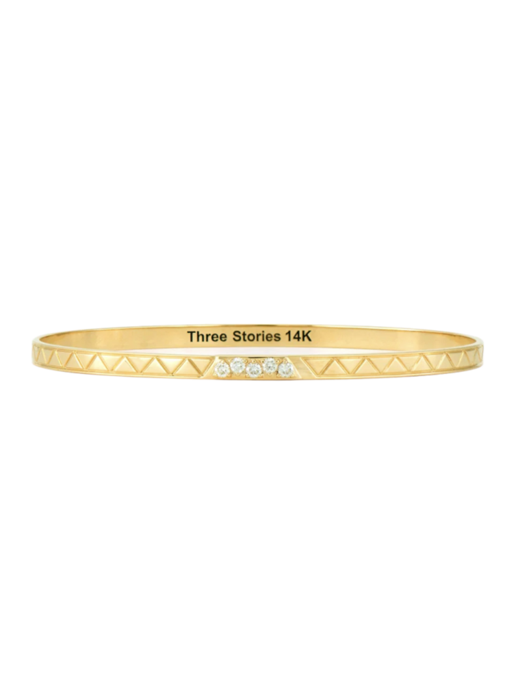 Three Stories Jewelry ENGRAVED PYRAMID ETERNITY BANGLE