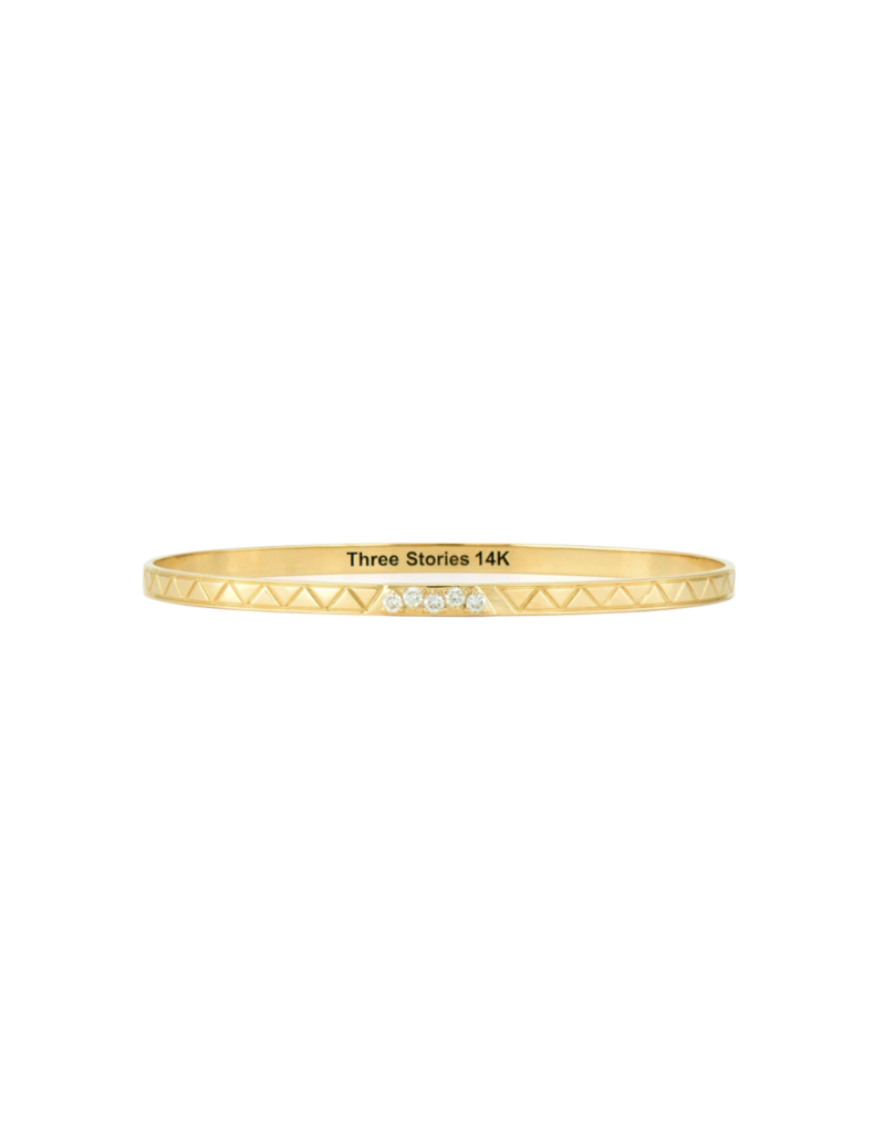 Three Stories Jewelry ENGRAVED PYRAMID ETERNITY BANGLE