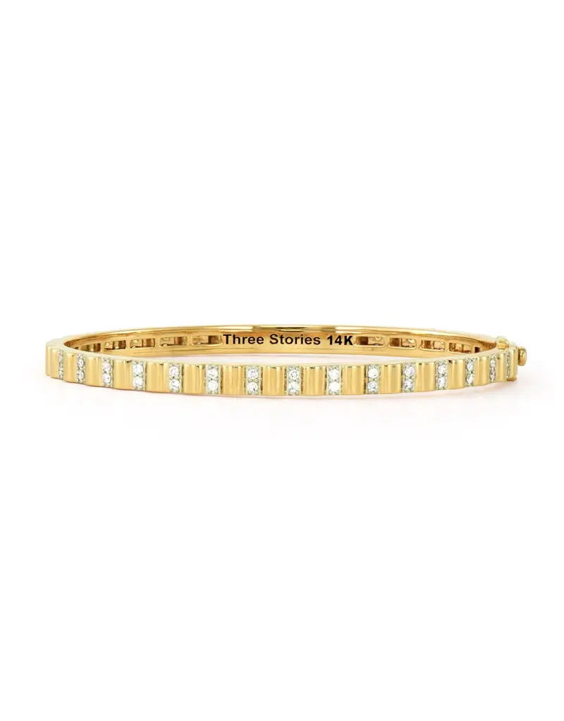 Three Stories Jewelry RAINBOW & DIAMOND RUFFLE BANGLE