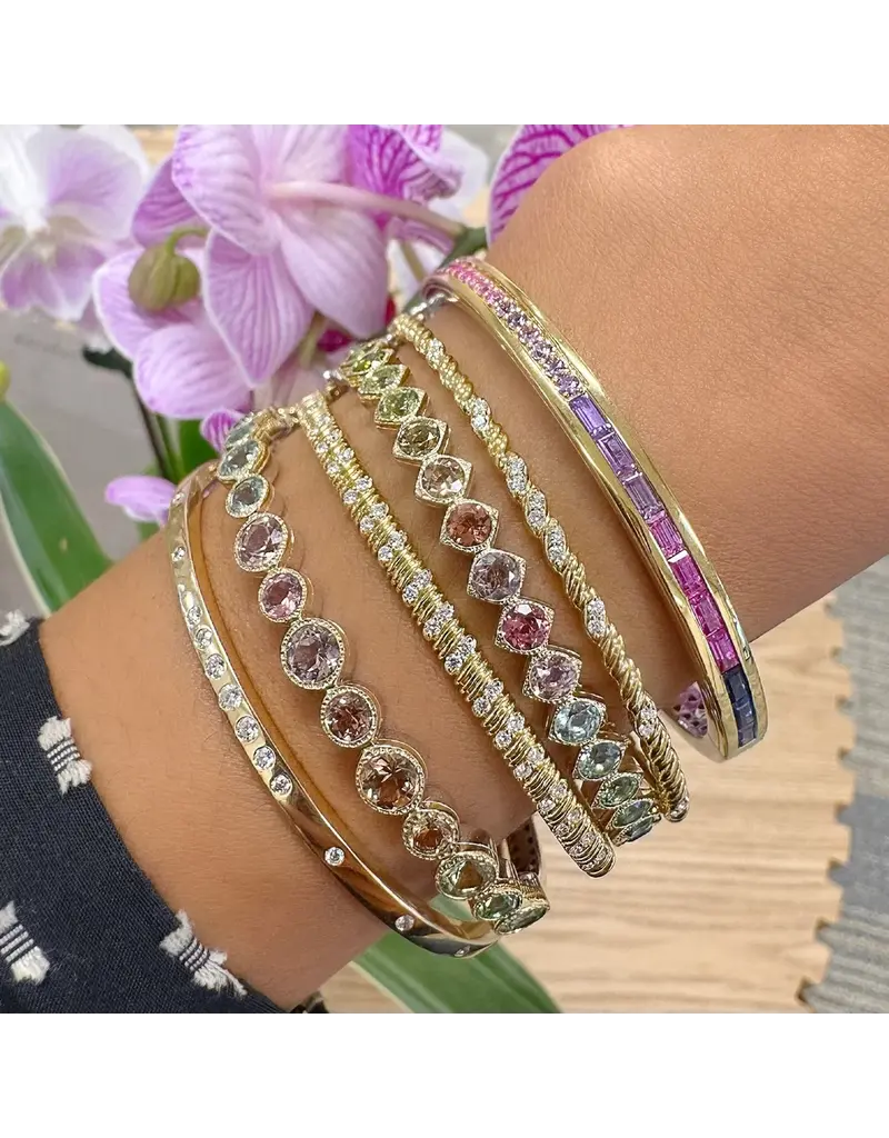 Three Stories Jewelry NARROW RUFFLED DIAMOND BANGLE