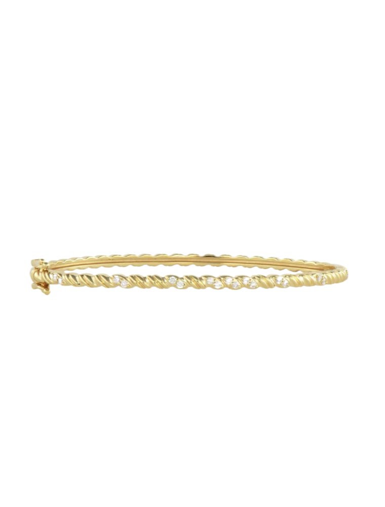 Three Stories Jewelry NARROW RUFFLED DIAMOND BANGLE