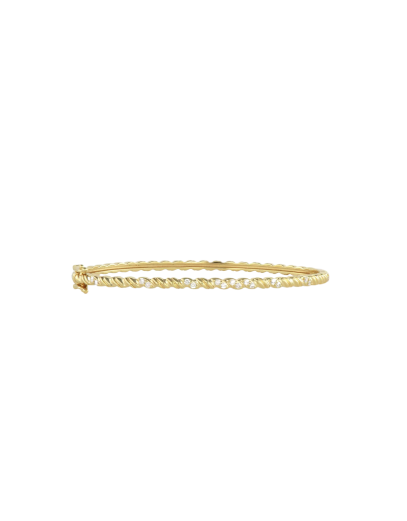 Three Stories Jewelry NARROW RUFFLED DIAMOND BANGLE