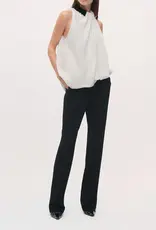 BRANDON MAXWELL THE HAZE TOP W EMBROIDERED DETAIL