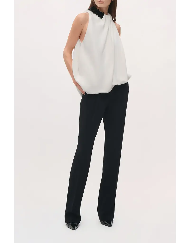 BRANDON MAXWELL THE HAZE TOP W EMBROIDERED DETAIL
