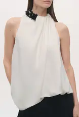 BRANDON MAXWELL THE HAZE TOP W EMBROIDERED DETAIL