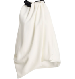 BRANDON MAXWELL THE HAZE TOP W EMBROIDERED DETAIL