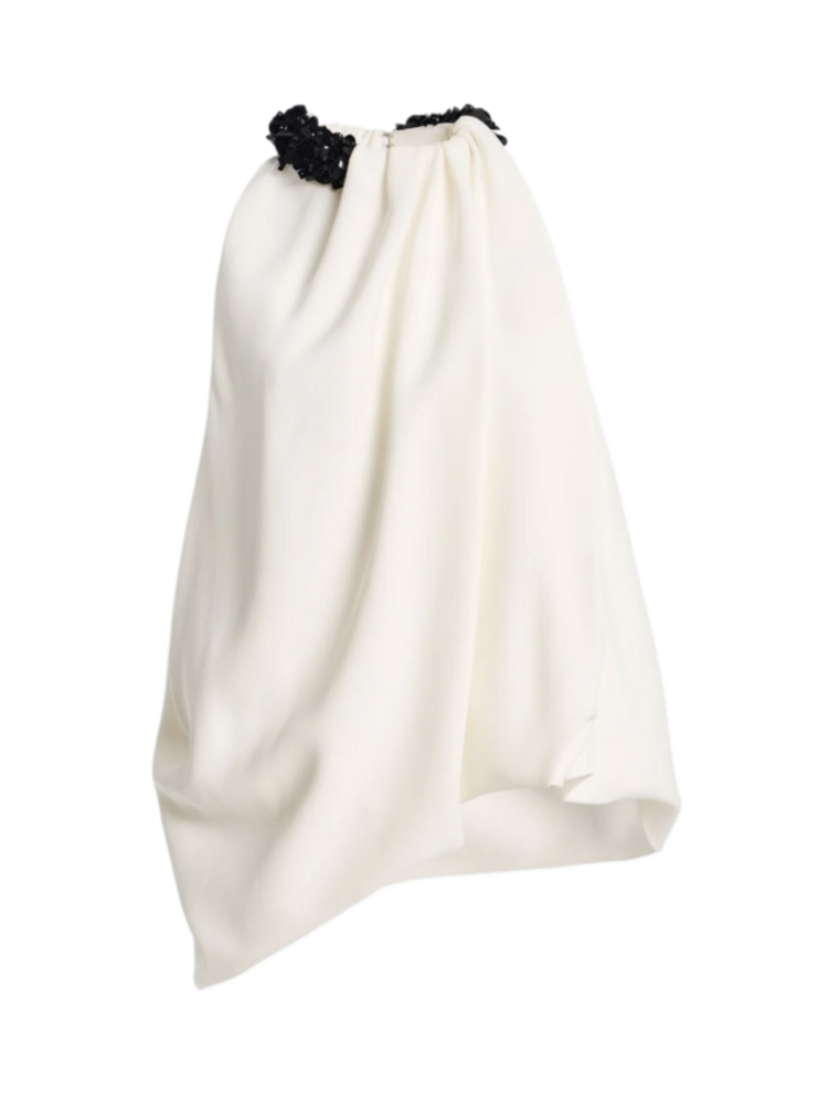 BRANDON MAXWELL THE HAZE TOP W EMBROIDERED DETAIL