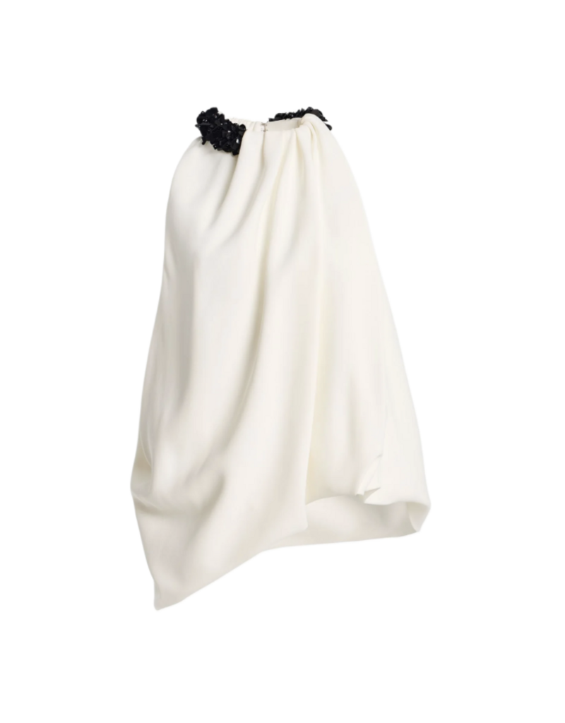 BRANDON MAXWELL THE HAZE TOP W EMBROIDERED DETAIL