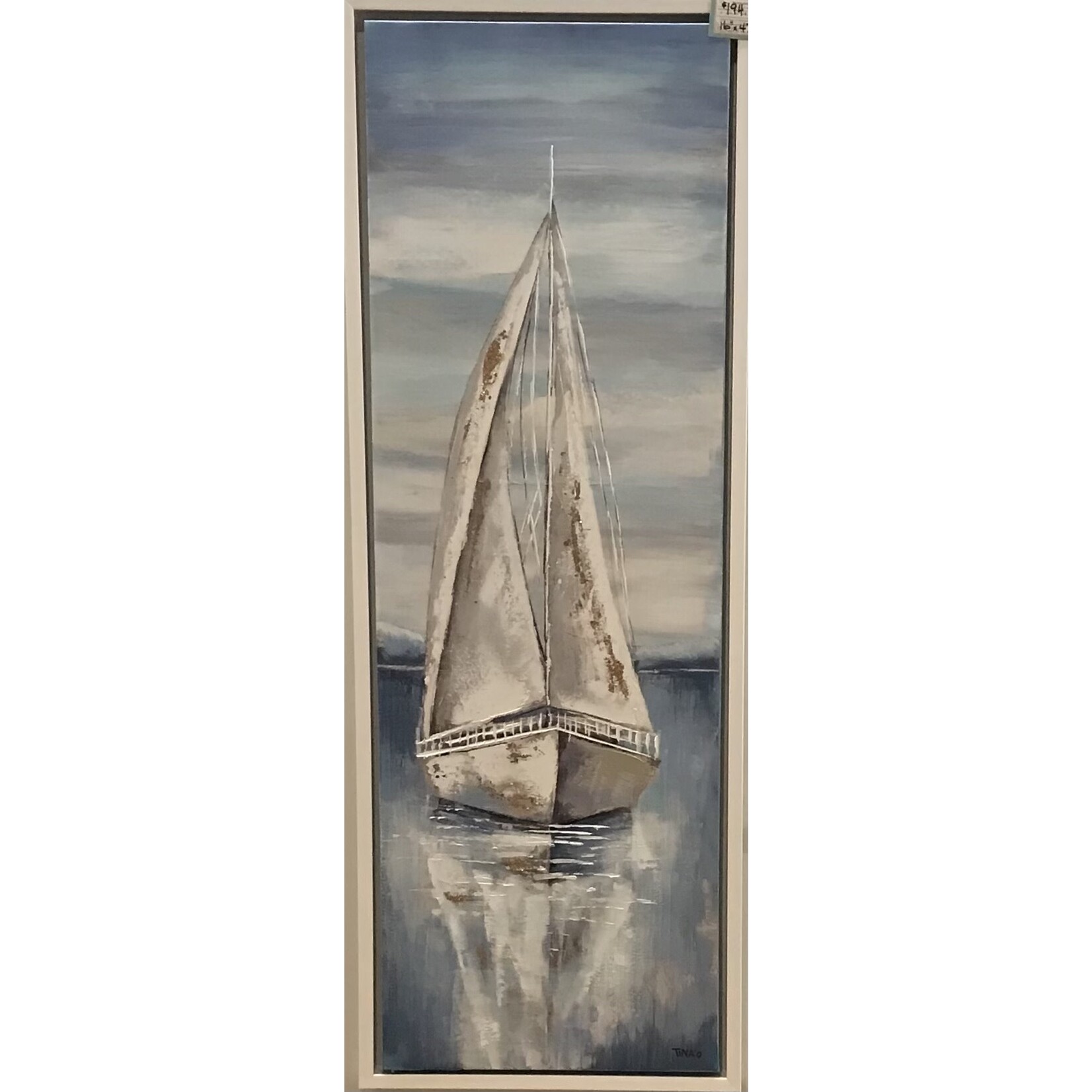 Sailboat Oil Painting 16" x47"
