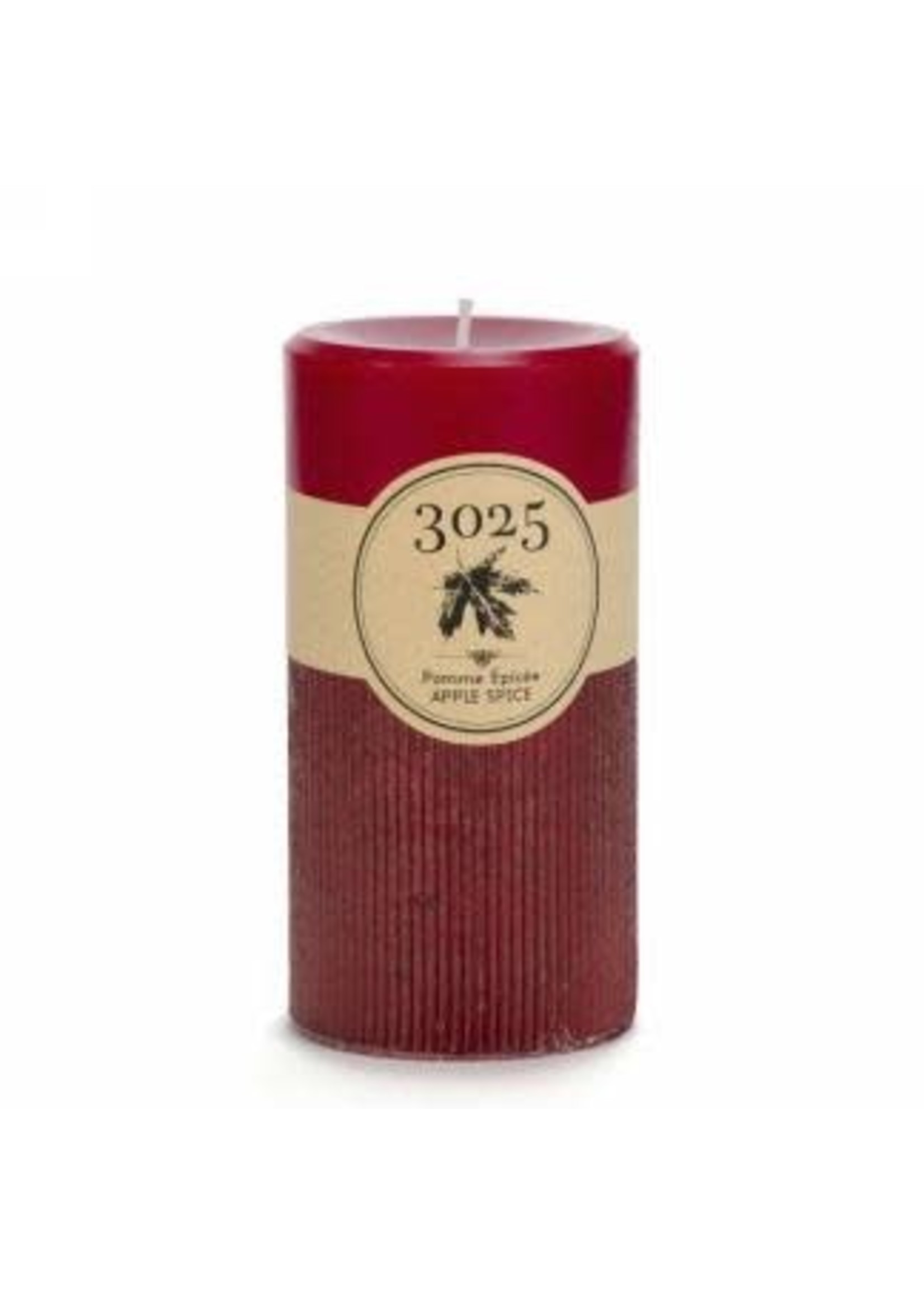 3025 Met. Red Ridged Candle - Apple Spice