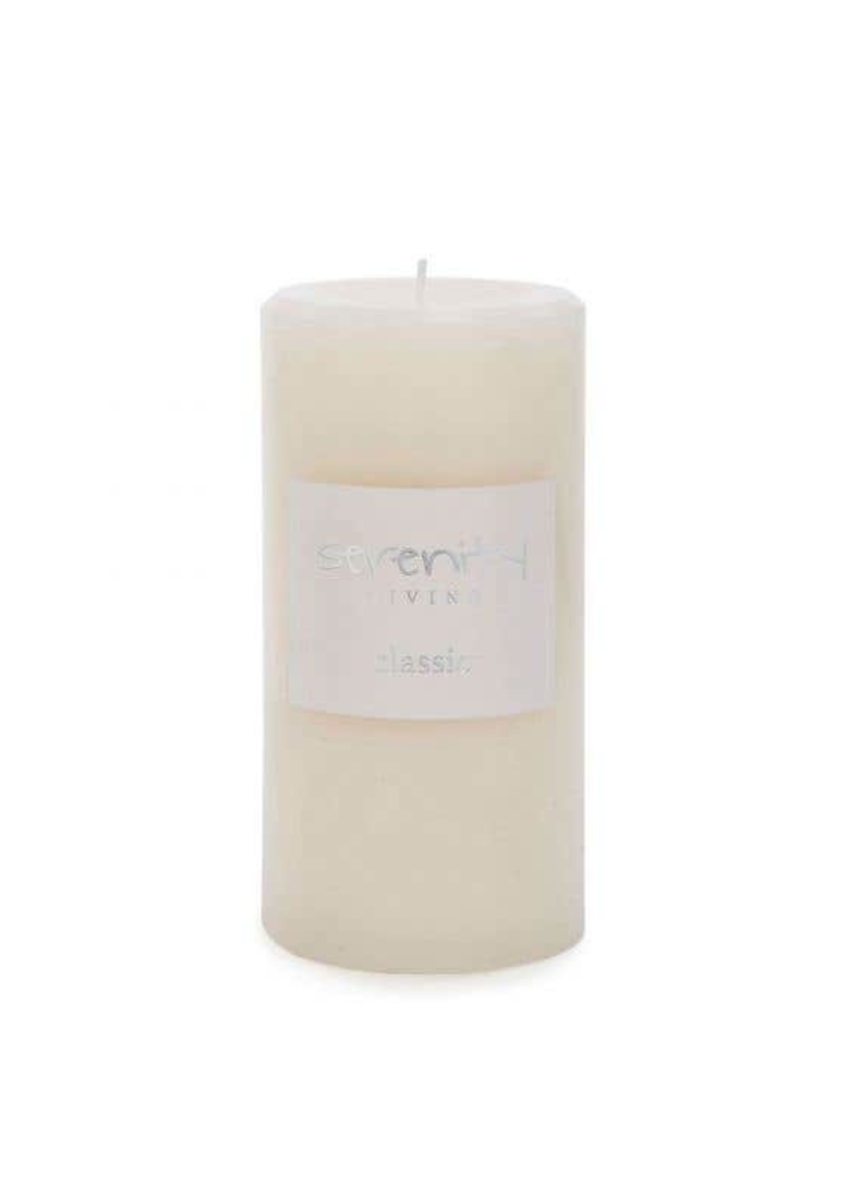 Serenity Living Real Wax Ivory Candle 6"