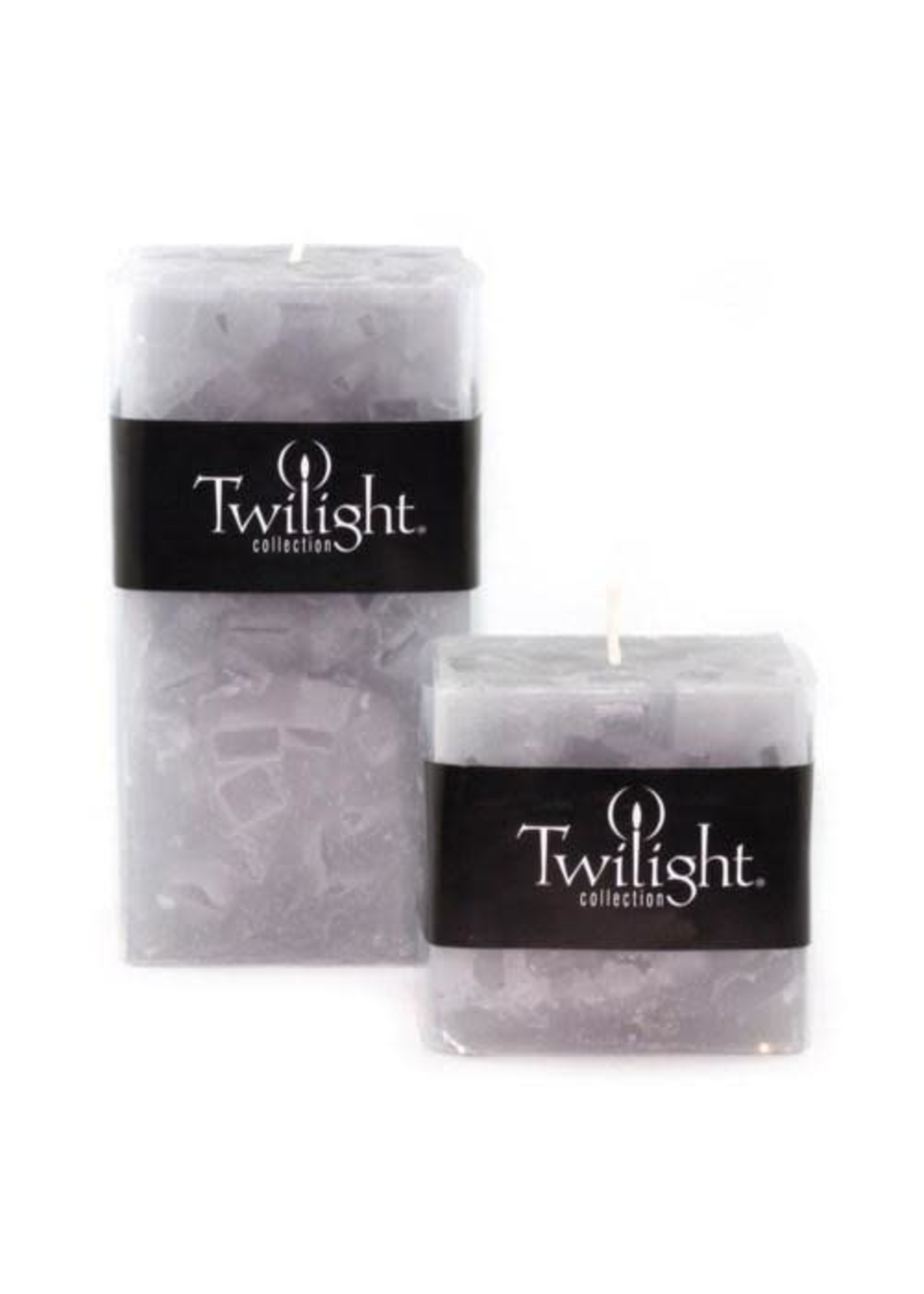 Twilight Real Wax Square Gray Rustic Candle 3"