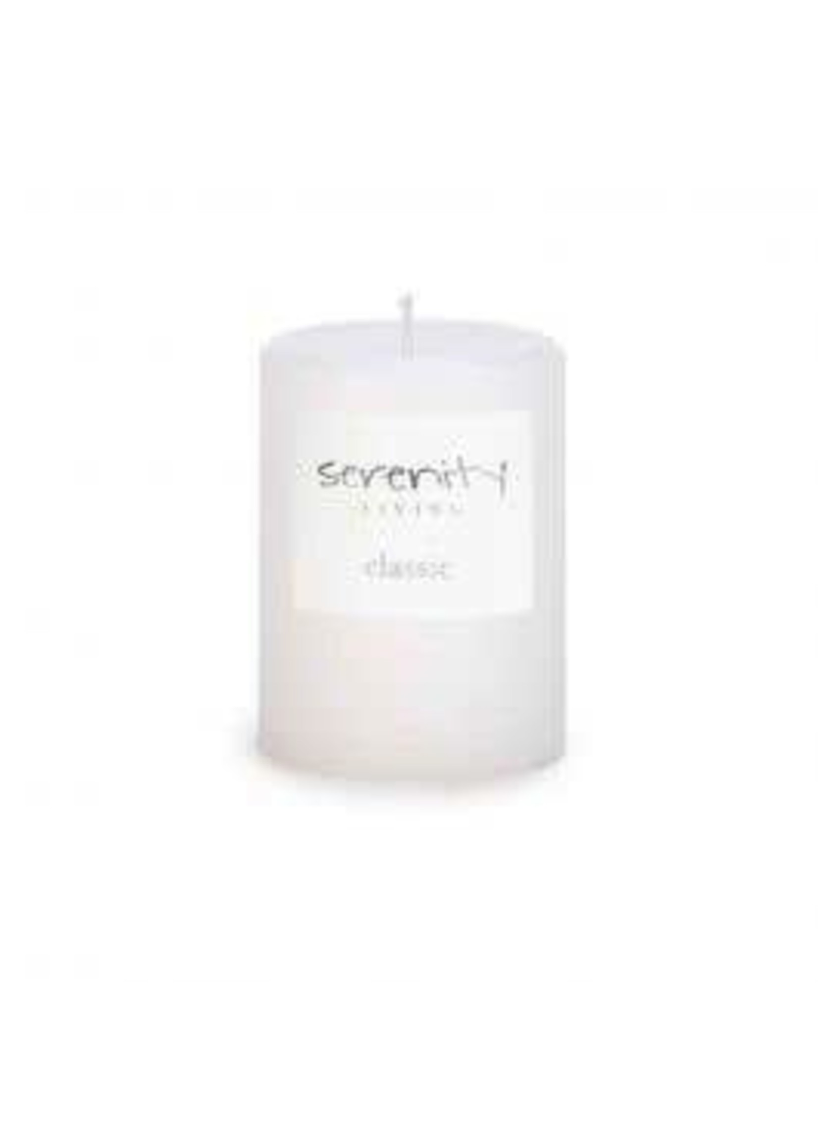 Serenity Living Real Wax White Candle 4"