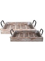 Apex Elegance Wood Tray w/ iron handles  CBX758TL