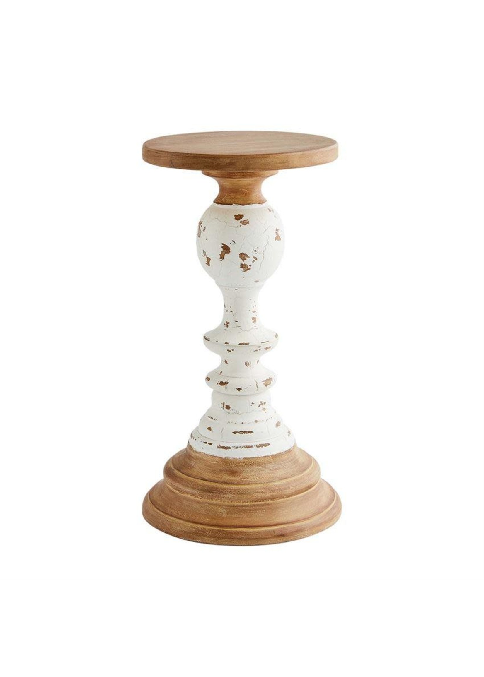Mud Pie Med  Wooden Rustic Candlestick M40960029M