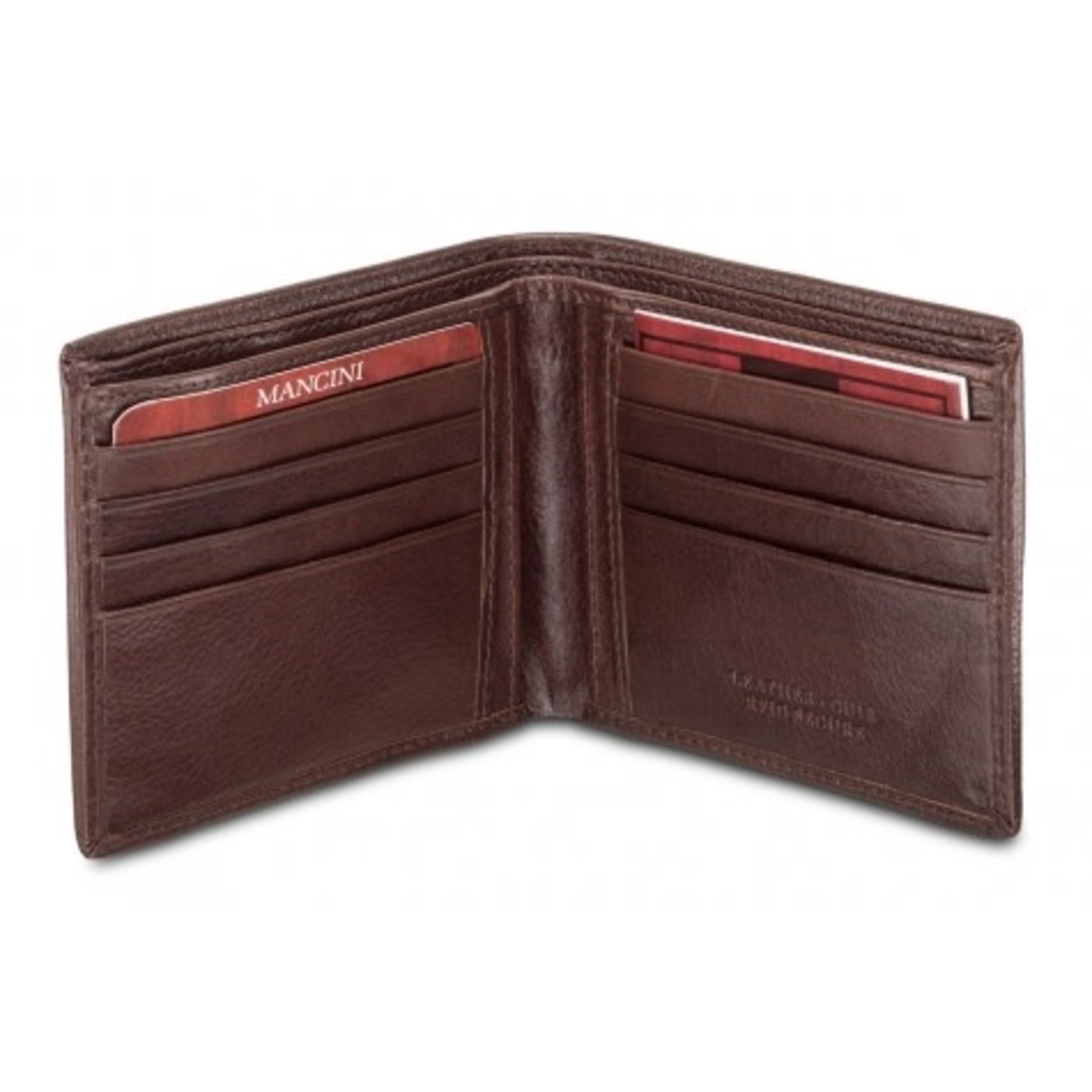 Mancini Men's RFID Secure Classic Billfold Wallet - Brown