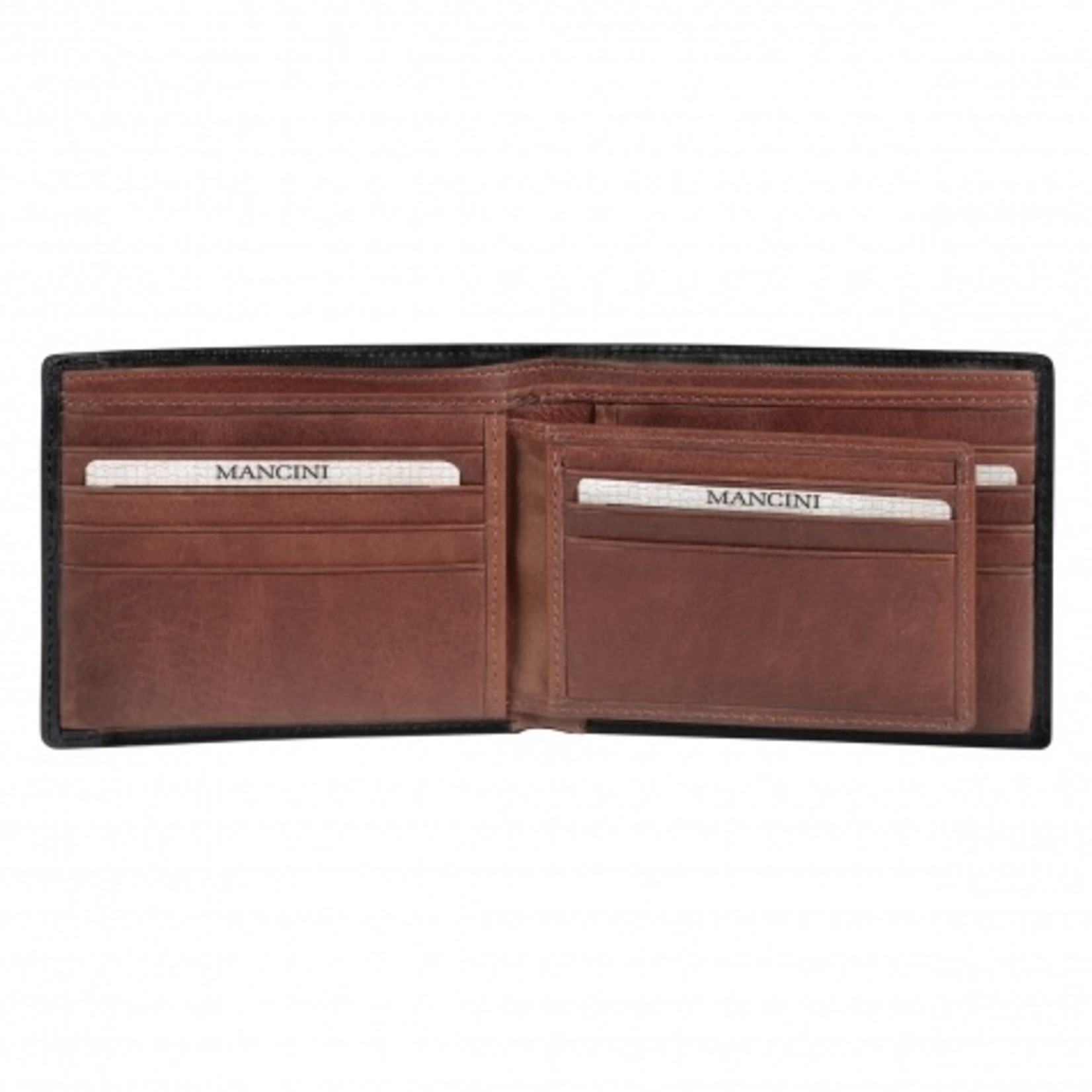 Mancini Men’s RFID Blocking Billfold with Removable Passcase