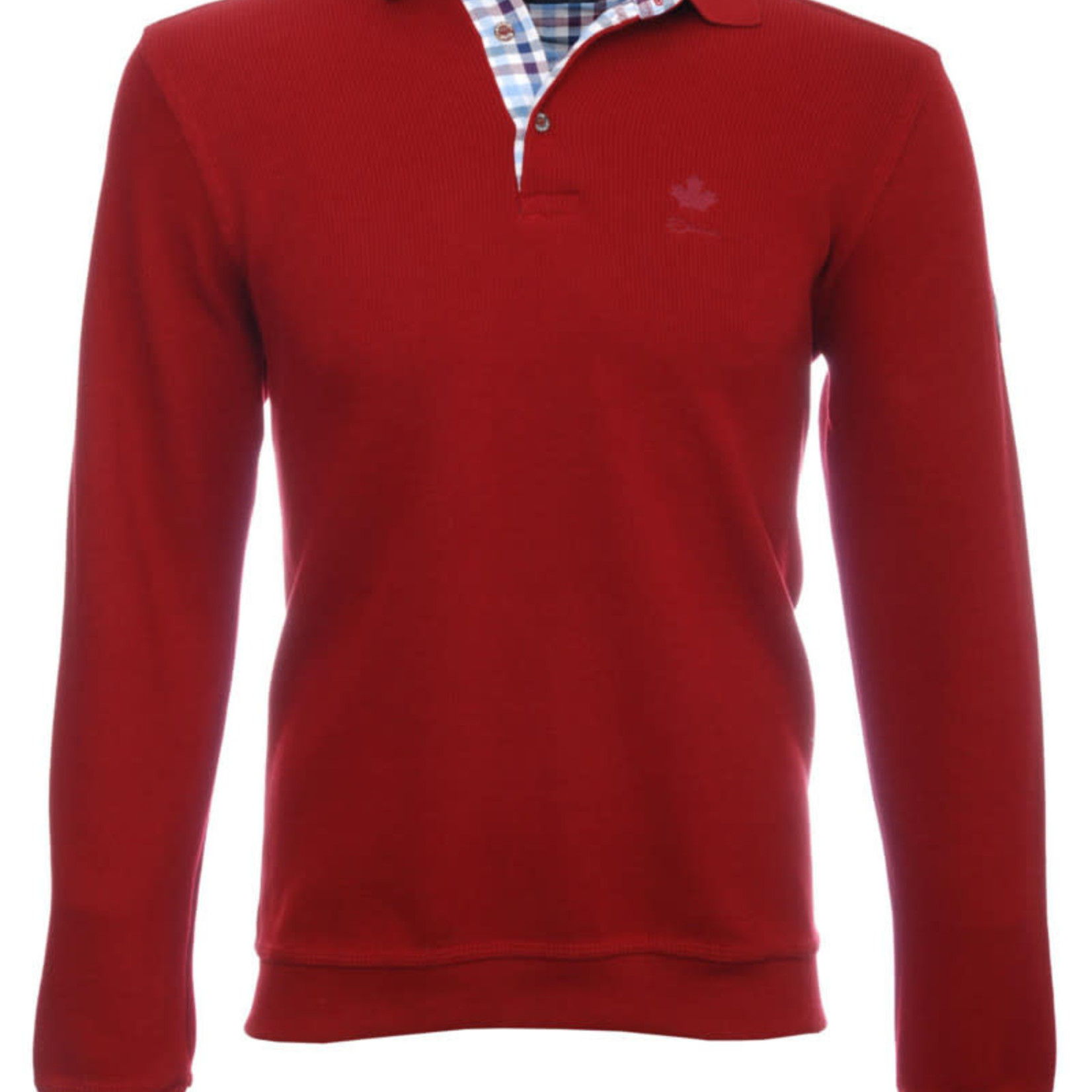 Ethnic Blue Men's "Ture Red" Soft Touch Long Sleeve Polo  by Ethnic Blue