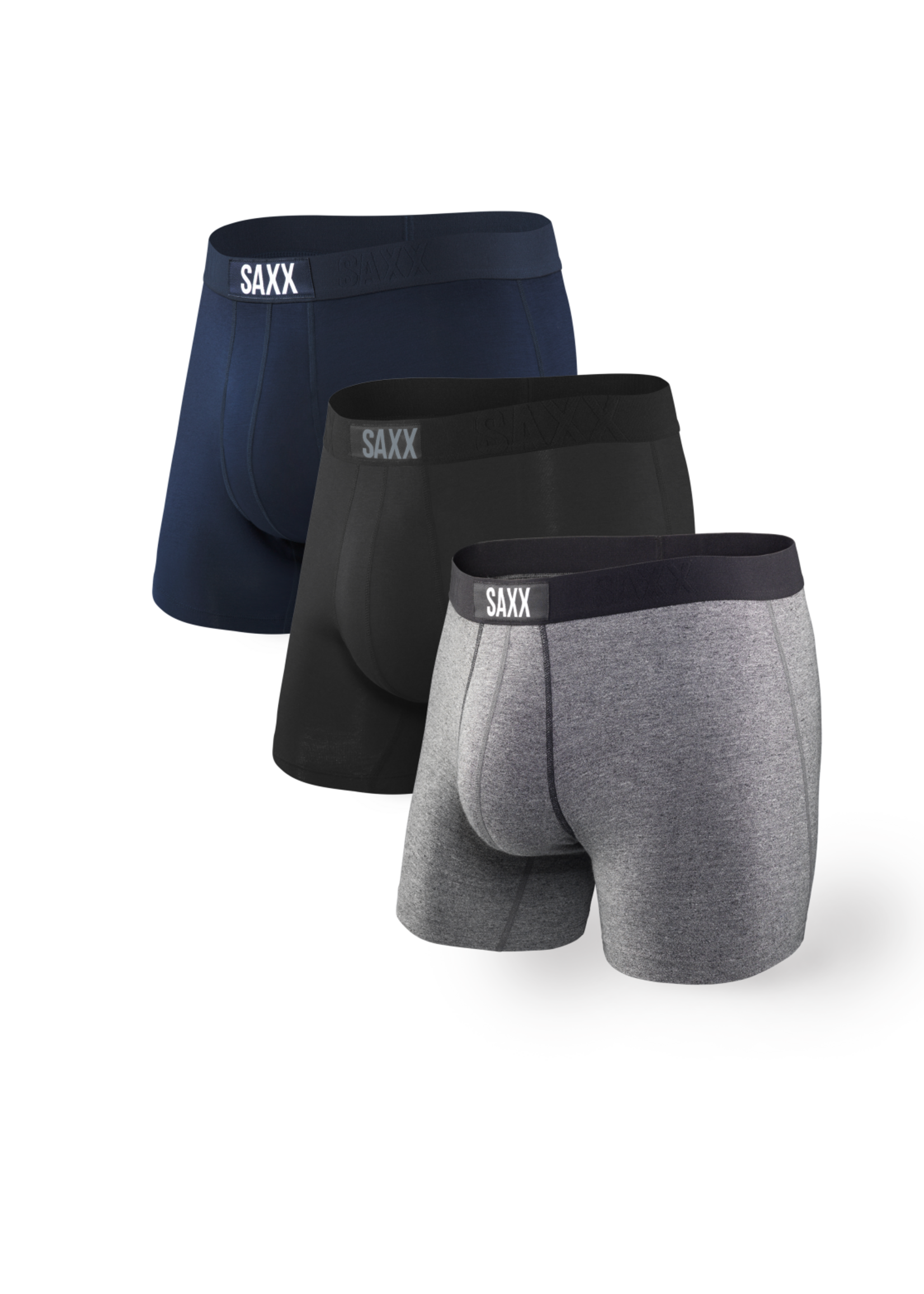 SAXX Vibe 3 Pack Boxer Brief - Black / Grey / Blue